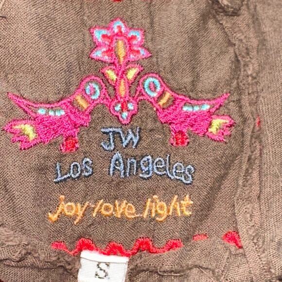 Johnny Was S brown Flora Embroidered Short Tiered‎ Dress - Picture 3 of 13
